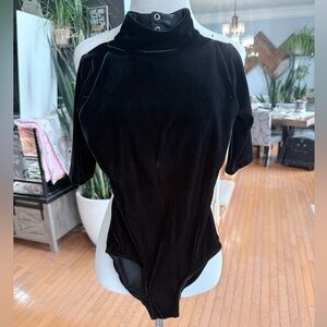 Elegant Black Velvet Leotard
